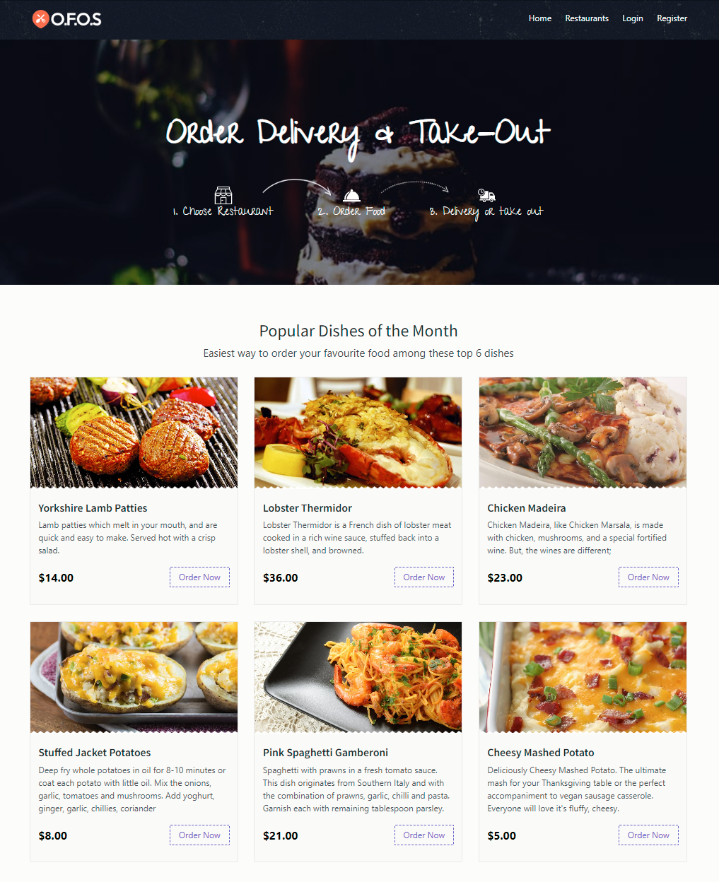 Takeout Order online Template